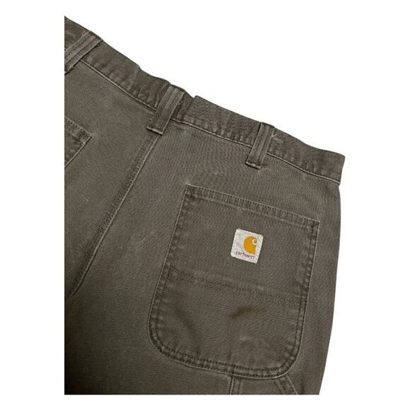 CARHARTT Designer Casual Work Denim Chino Summer Shorts Mens 34" Waist - Picture 2 of 5